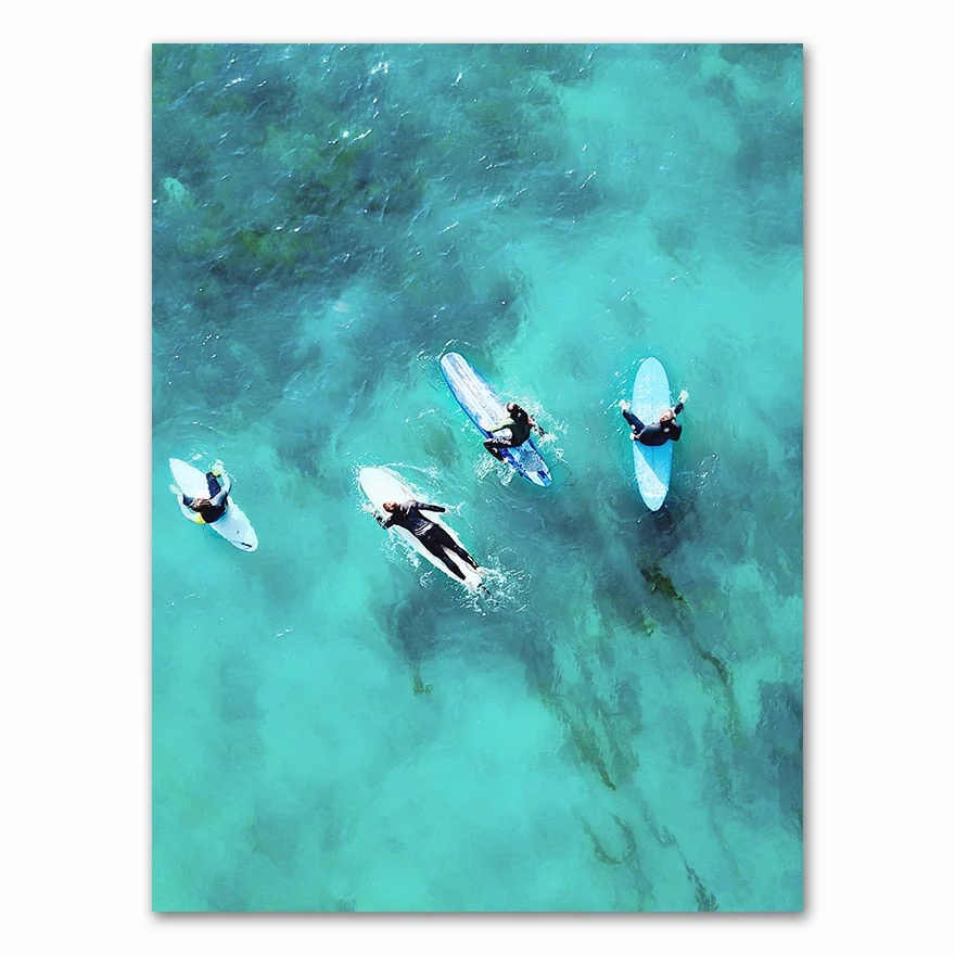 California Print Set Surf Wall Art Canvas Painting Beach Posters Surfboard Prints Coastal Decor Paintings for Living Room Wall