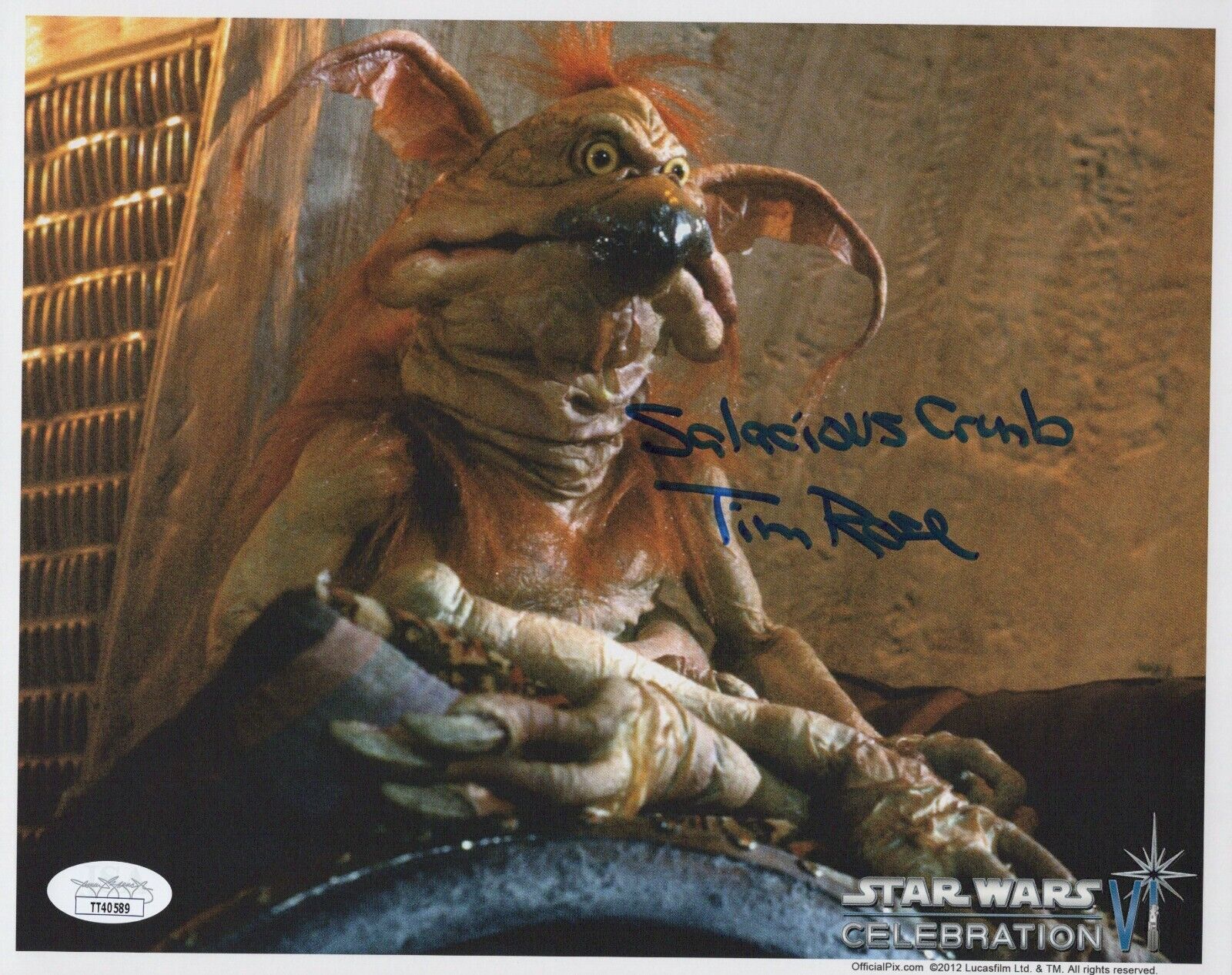 TIM ROSE Signed 8x10 STAR WARS SALACIOUS CRUMB Photo Poster painting Authentic Autograph JSA COA