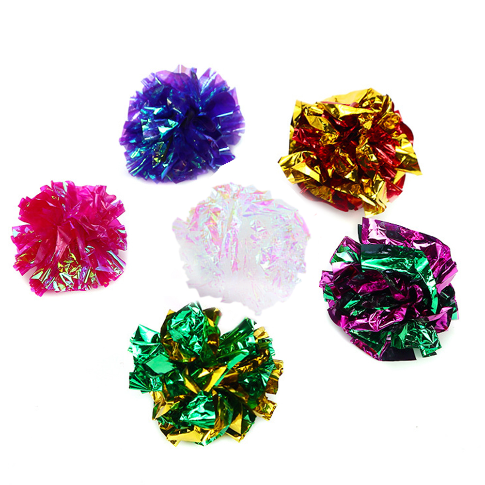 

Cat Crinkle Paper Ball Toys Rustle Sound Shiny Cat Interactive Toys Random, 5pcs, 501 Original