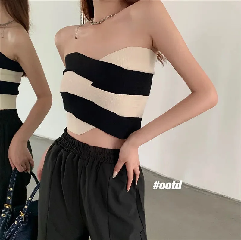 Uveng Uveng Taste Breast-Thor Net Red Scarf Vest Top Women Wear High Waist Thin Umbility Age Reduction Tide