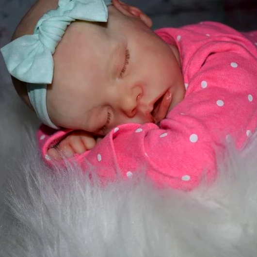 Real Lifelike 17'' Blakely Realistic Soft Weighted Body Reborn Baby Girl Doll with Coos and "Heartbeat" By Dollreborns®