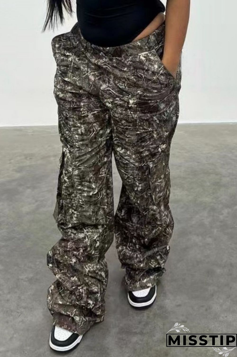 Multicolor Casual Print Patchwork Regular High Waist Conventional Full Print Trousers