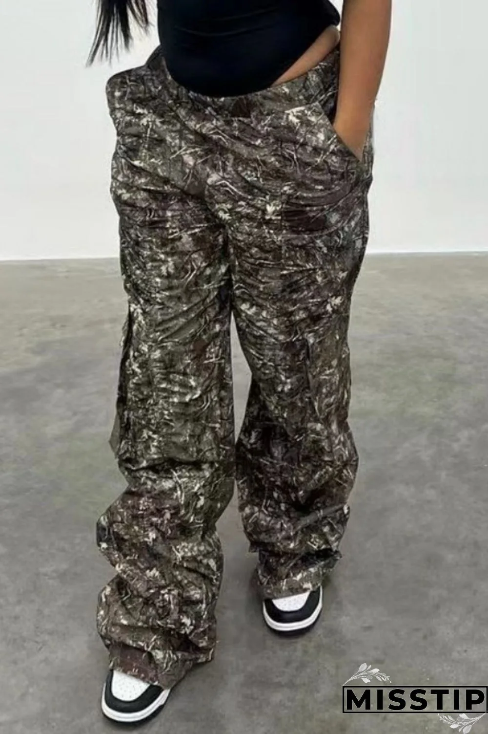 Multicolor Casual Print Patchwork Regular High Waist Conventional Full Print Trousers