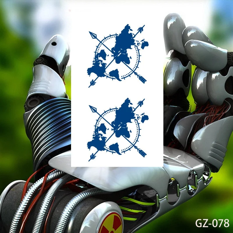 Temporary Waterproof Tattoos Stickers Navigator Compass Totem Flower Juice Ink Men Women Girl Chest Arm Fake Tatoo Drop Shipping