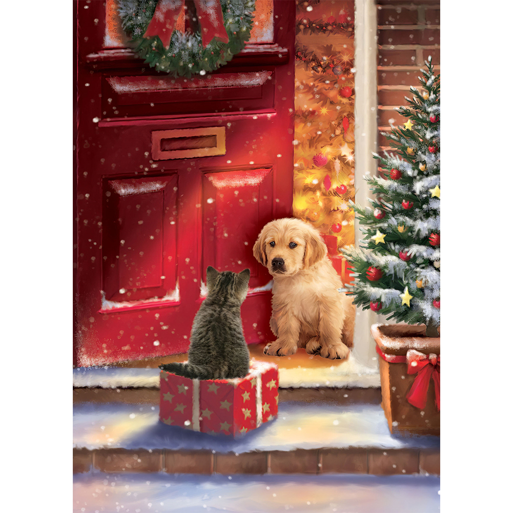 

Christmas Puppy - Round Drill Diamond Painting - 30*40CM, 501 Original