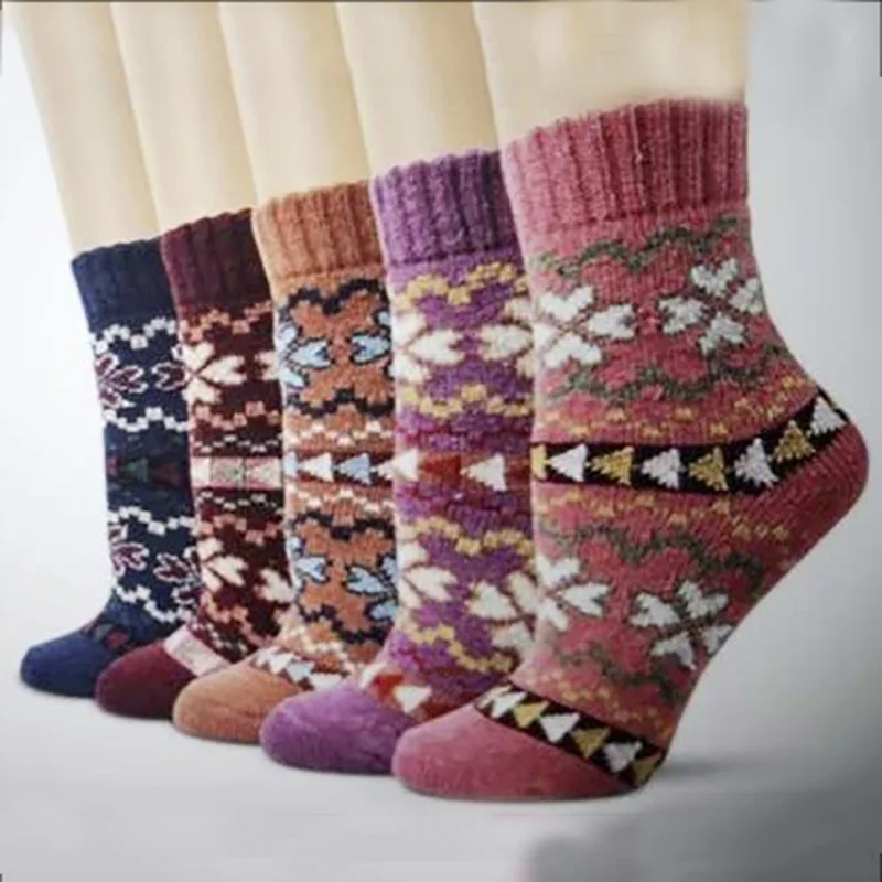 Vintage Ethnic Anise 5 Pairs Of Socks