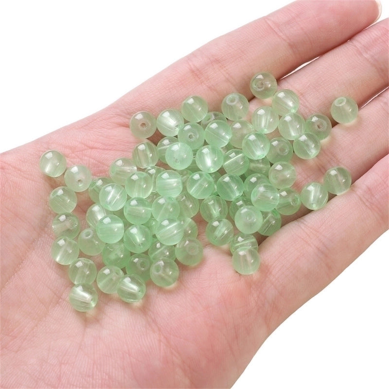 3 Pieces 1 Set Diameter 6 Mm Diameter 8mm Hole 1~1.9mm Glass Solid Color Beads