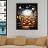 Diamond Painting -DIY Round Partial AB Drill Cartoon Town(45x55cm)