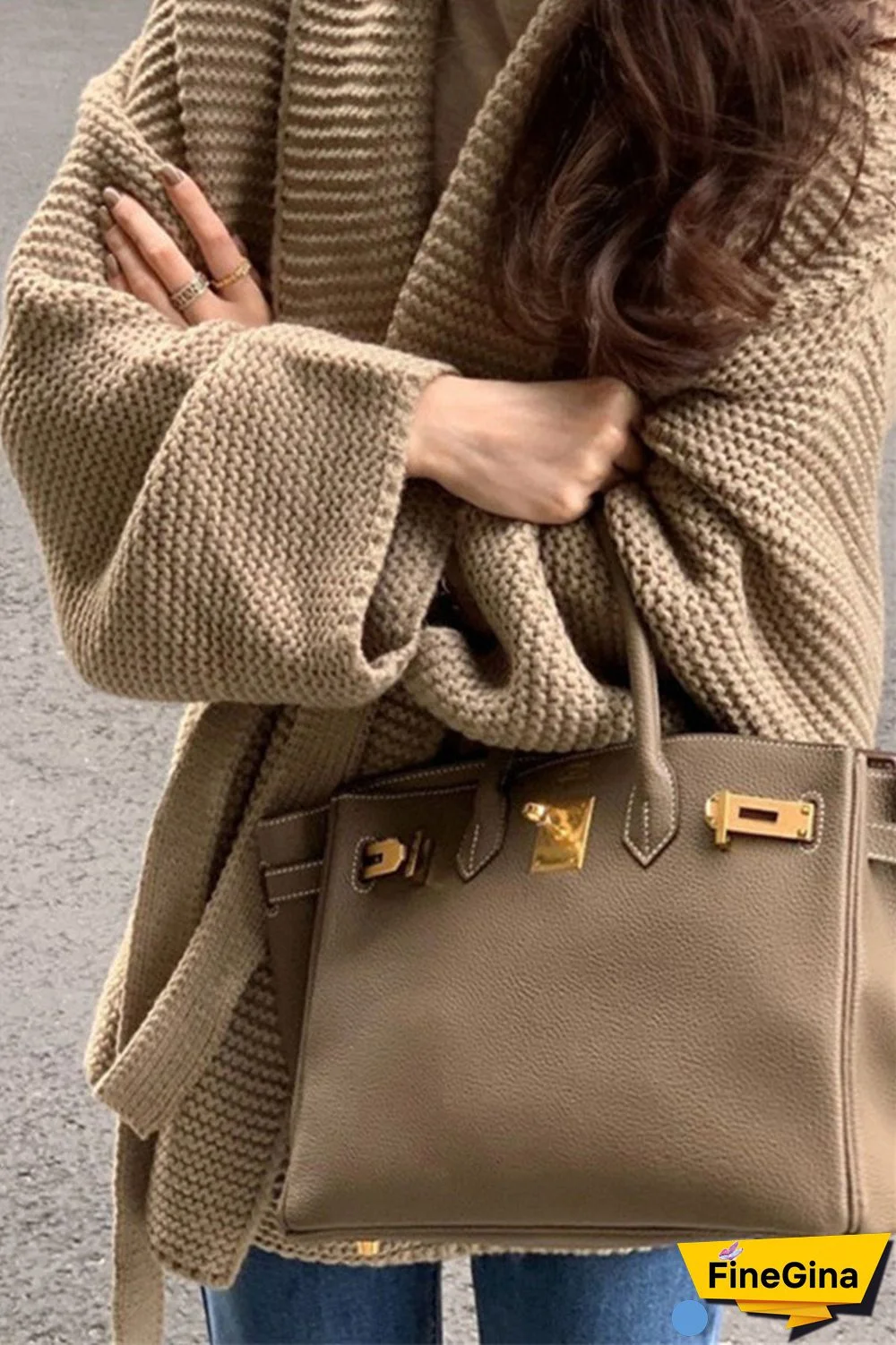 Street British Style Solid Bandage Turndown Collar Outerwear