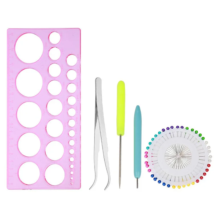 DIY Paper Quilling Kit Tweezer Quilling Ruler Needles Rolling Pen Tools gbfke