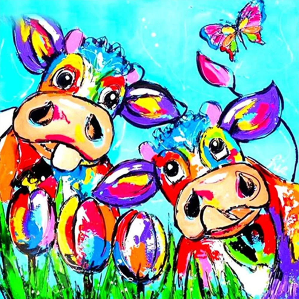 DIY Paint By Number 40*40cm - Abstract Cow