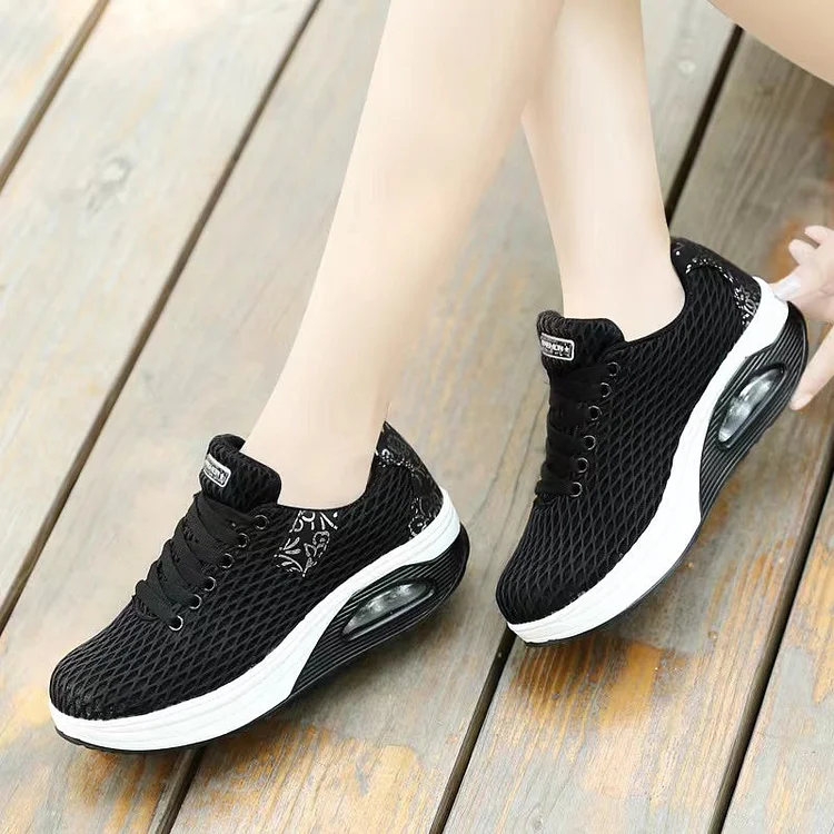Women Hiking Shoes Breathable Mesh Athletic Outdoor Platform Sneakers QueenFunky