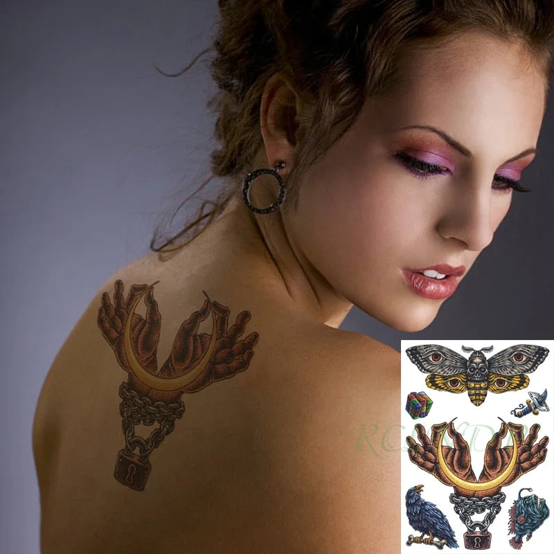 Waterproof Temporary Tattoo Sticker Halloween cool Tribal totem fake tatto Sex flash tatoo tatouage Stickers for girl women men