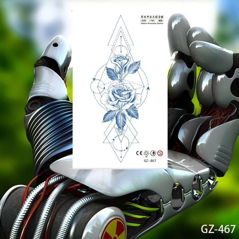 Drop Shipping Temporary Tattoo Stickers Sexy Flowers Juice Ink Lasting Girl Arm Neck Back Waist Buttocks Fake Tatoo Hot Sale DIY