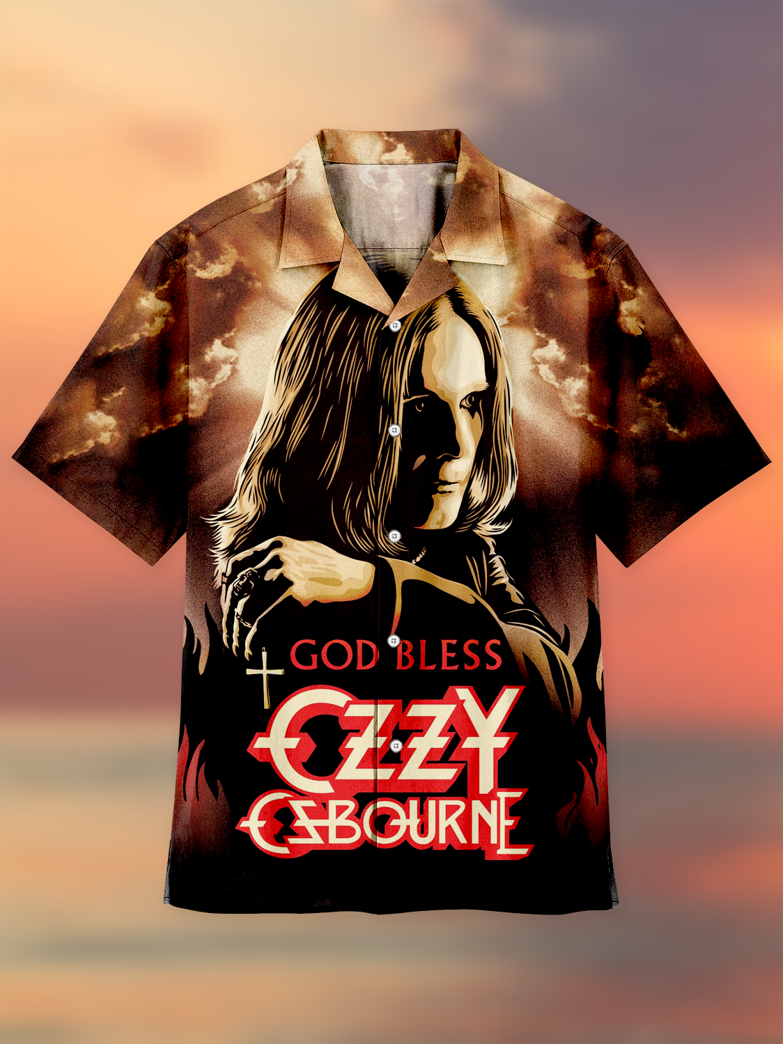 Eye-catching street style rock style retro Cuban collar shirt PLUSCLOTHESMAN