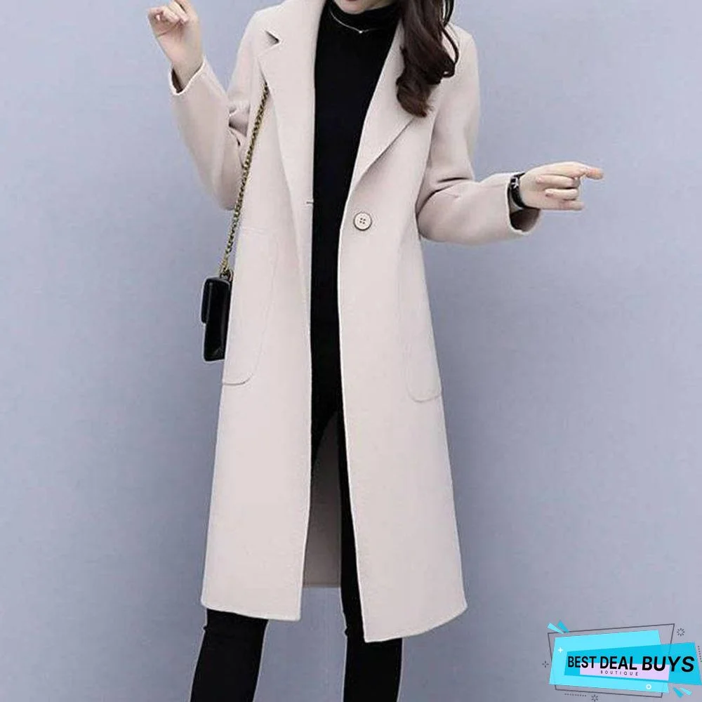 Woolen Mid-Length Coat