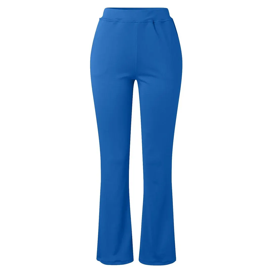 Womens Dress Work Casual Pants Trousers Straight Full Length Pocket Stretchy Daily Black