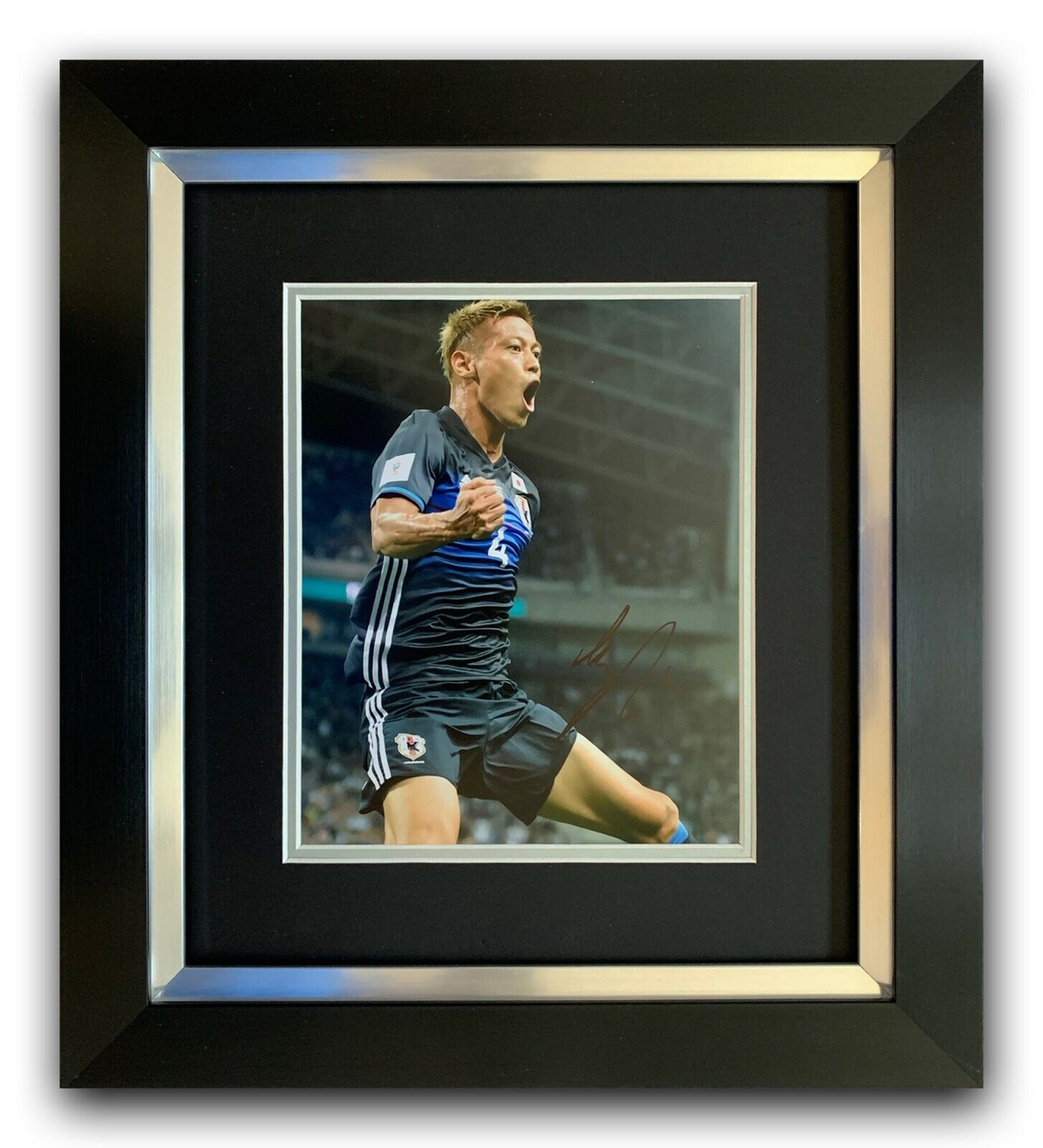 KEISUKE HONDA HAND SIGNED Photo Poster painting FRAMED DISPLAY - JAPAN FOOTBALL AUTOGRAPH.