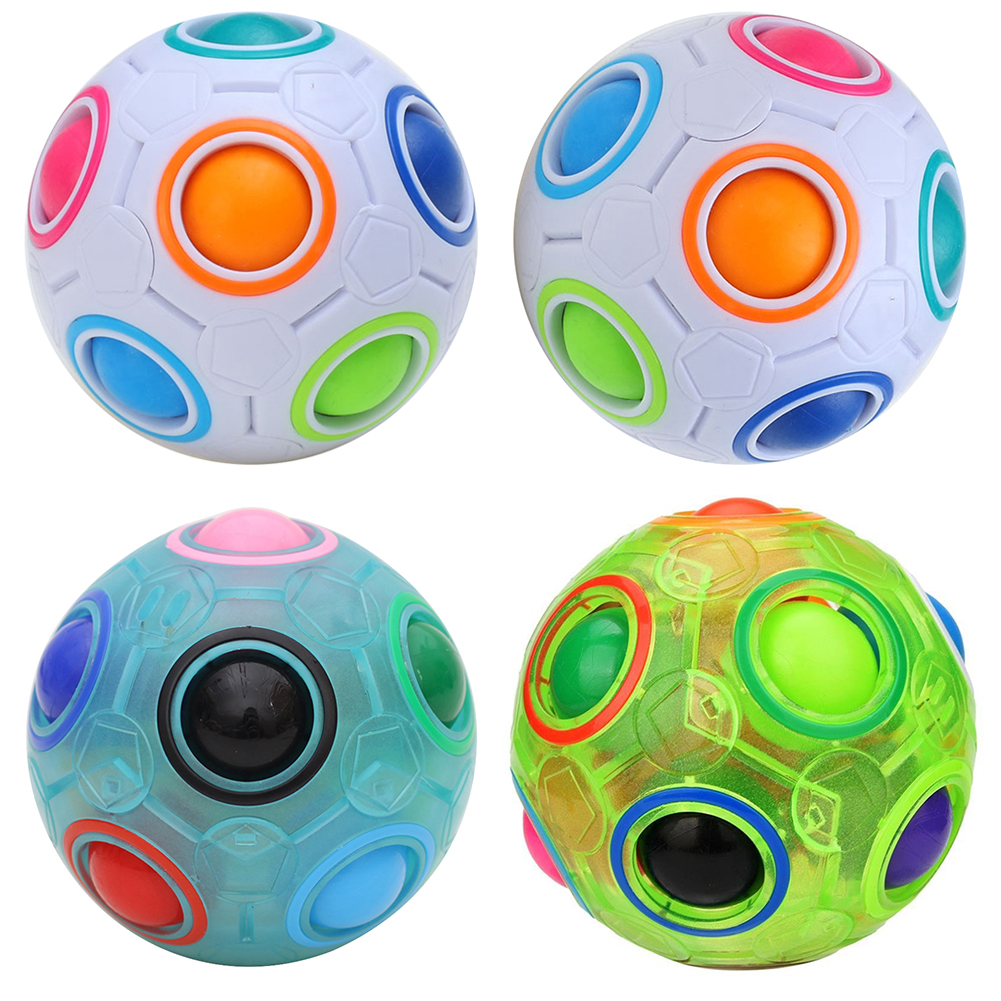 

Spherical Funny Cube Ball Rainbow Football Anti Stress Puzzles Kids Toys, 501 Original