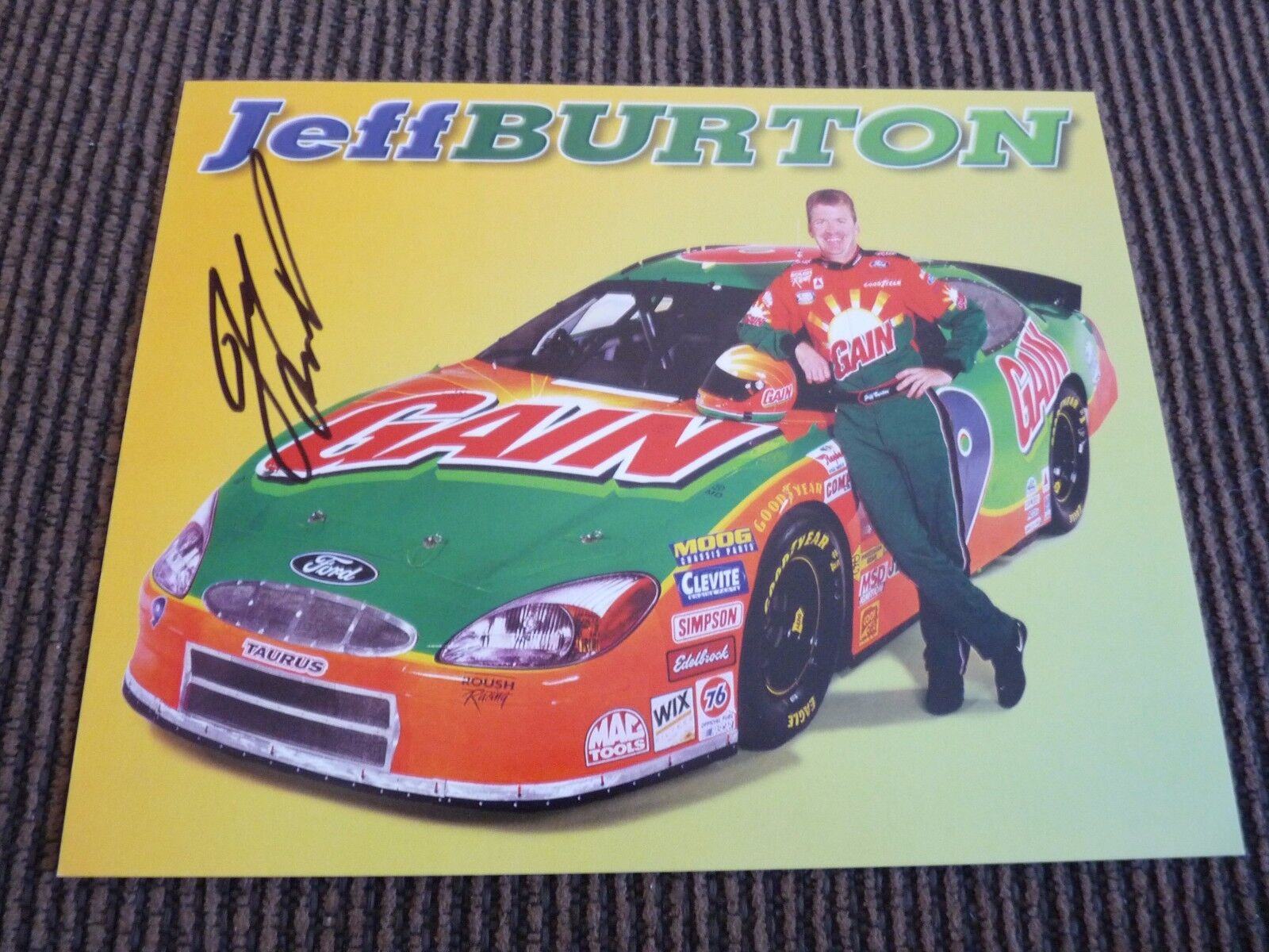 Jeff Burton Signed Autographed Nascar 8 x 10