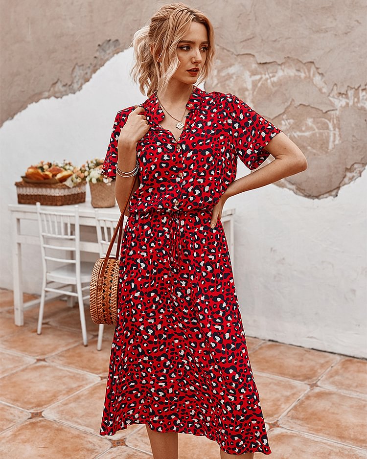 2022 summer fashion V-neck polka dots dress