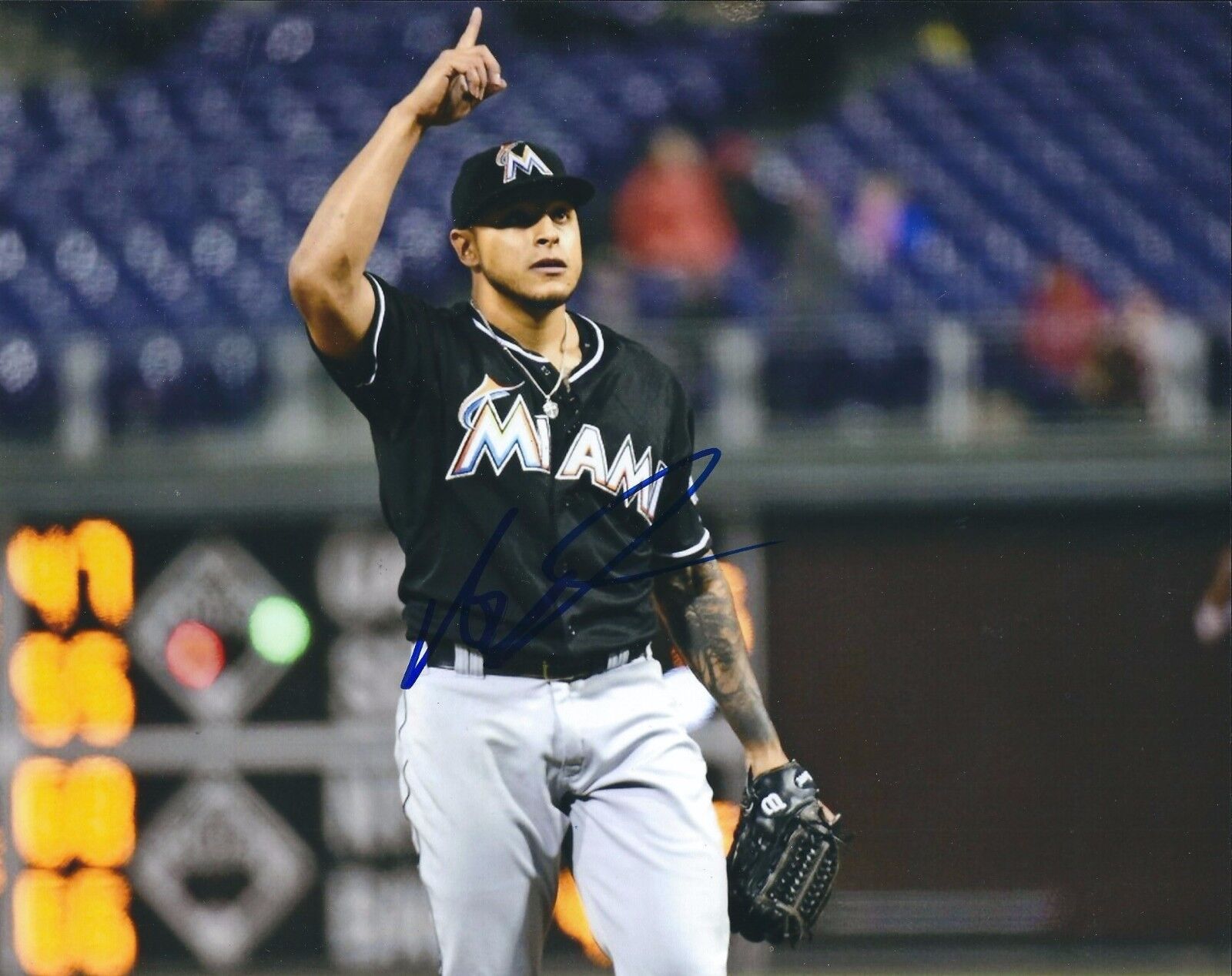 AUTOGRAPHED A.J. RAMOS Miami Marlins 8X10 Photo Poster painting - COA