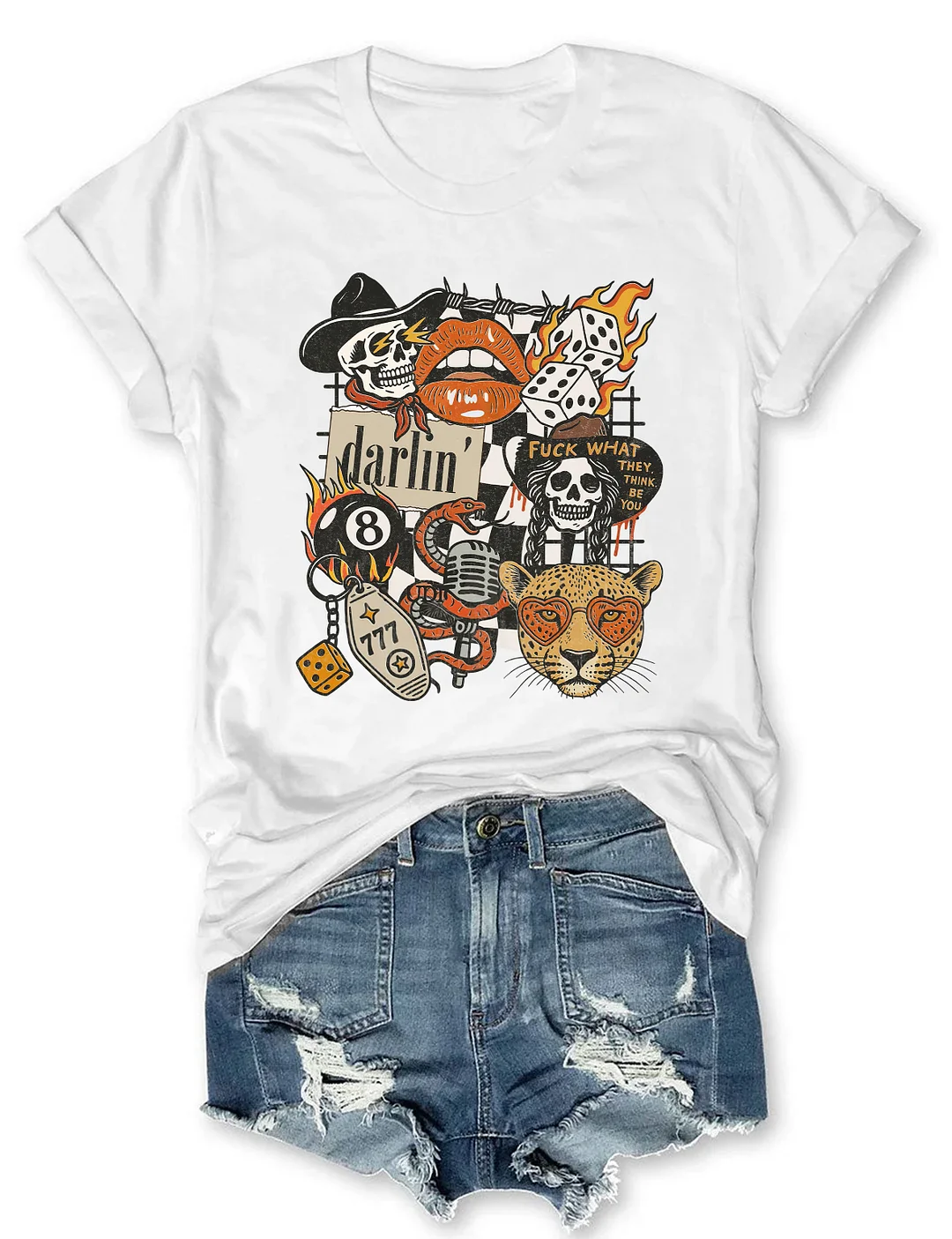 Western Punk Collage T-shirt