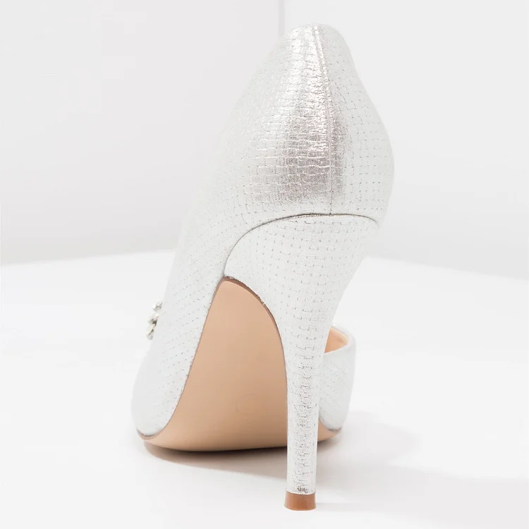 Amazon.com | Beauty Admire 4''Inches Women Heeled Sandals White Lace Bridal  Wedding Shoes Peep Toe Platform Dress Shoes Bride Pump Shoes-36 | Shoes
