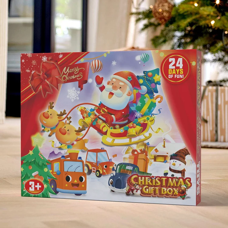 2021 creativity christmas advent calendar 24-day surprise blind box toy bulk christmas holiday calendar countdown with 24 small doors