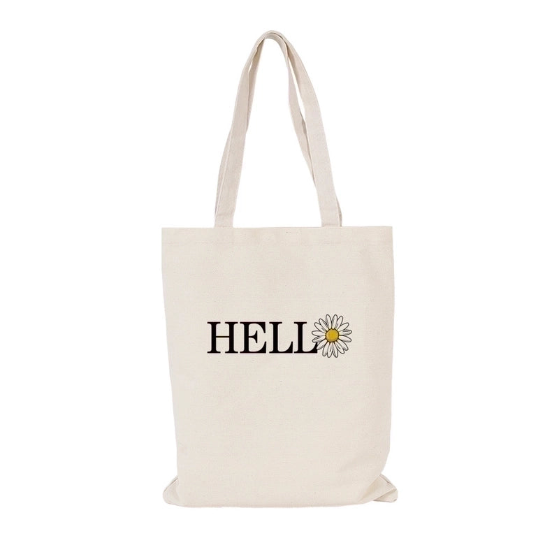 Women’s Streetwear Flower Canvas Shopping Bags