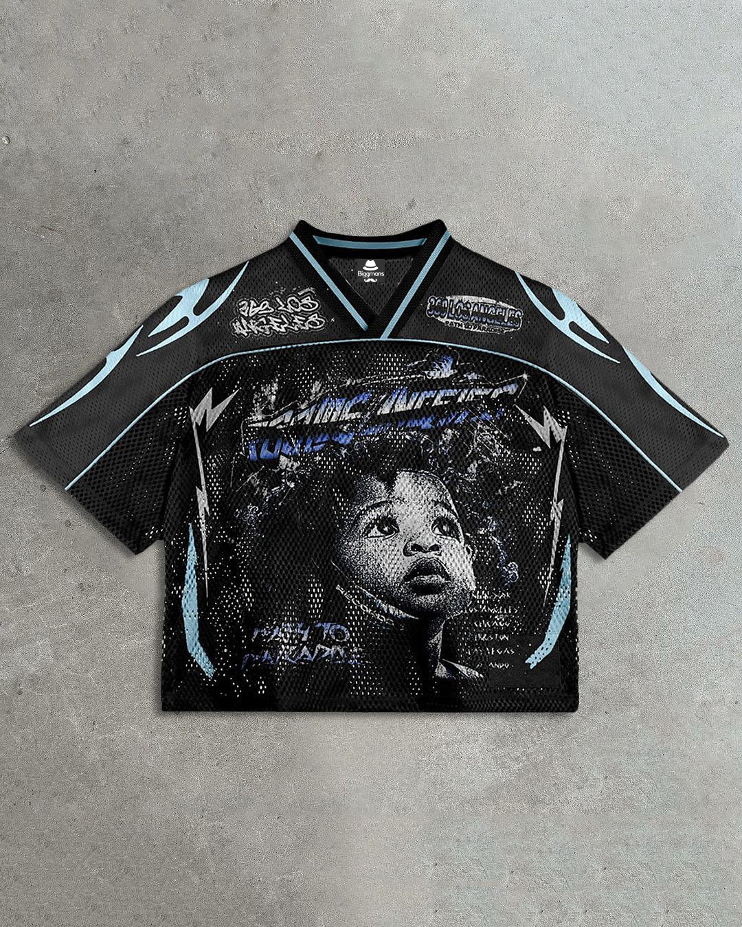 Plus Size Men's Essential Kids Print Mesh Jersey Tee