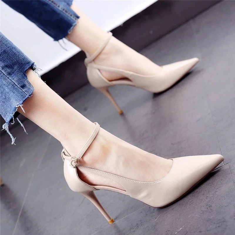 Women High Heels Pointed Toe Sexy Hollow High Heels