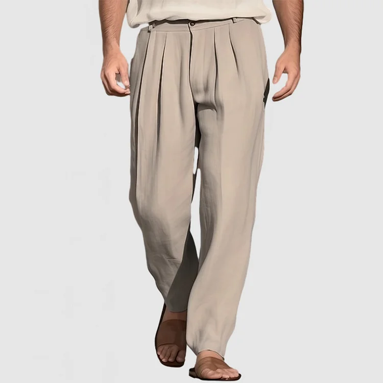 Gentleman's casual cotton linen pants