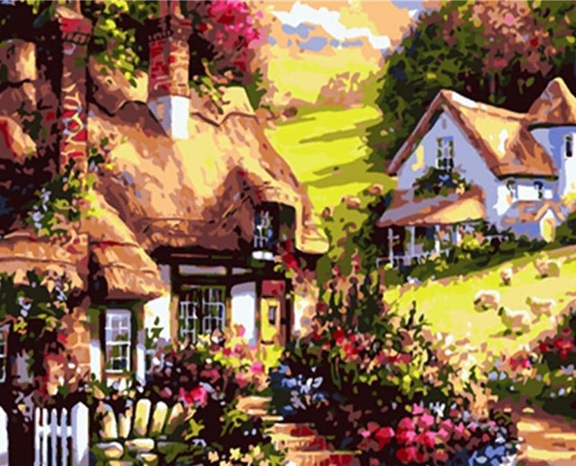 

Mountains Villa Landscape – Paint By Numbers - 40*50CM, 501 Original