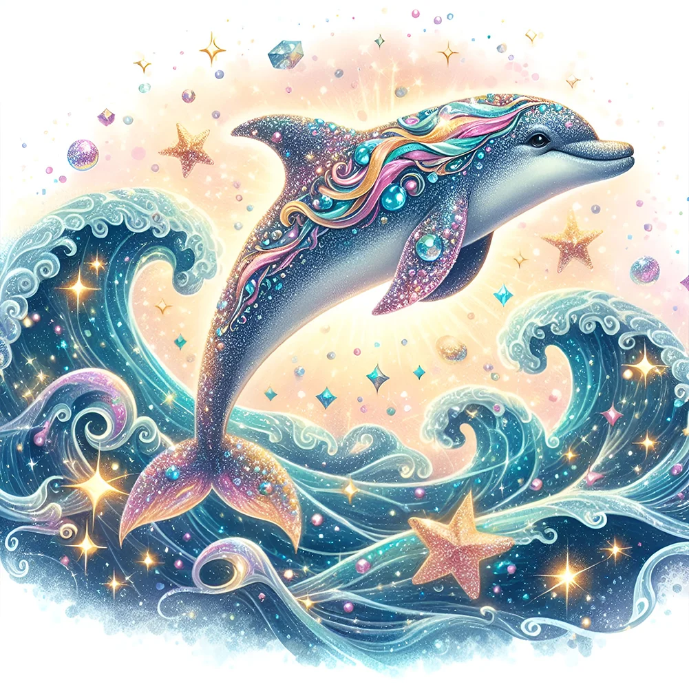 Full Round Diamond Painting - Dolphin(Canvas|30*30cm)