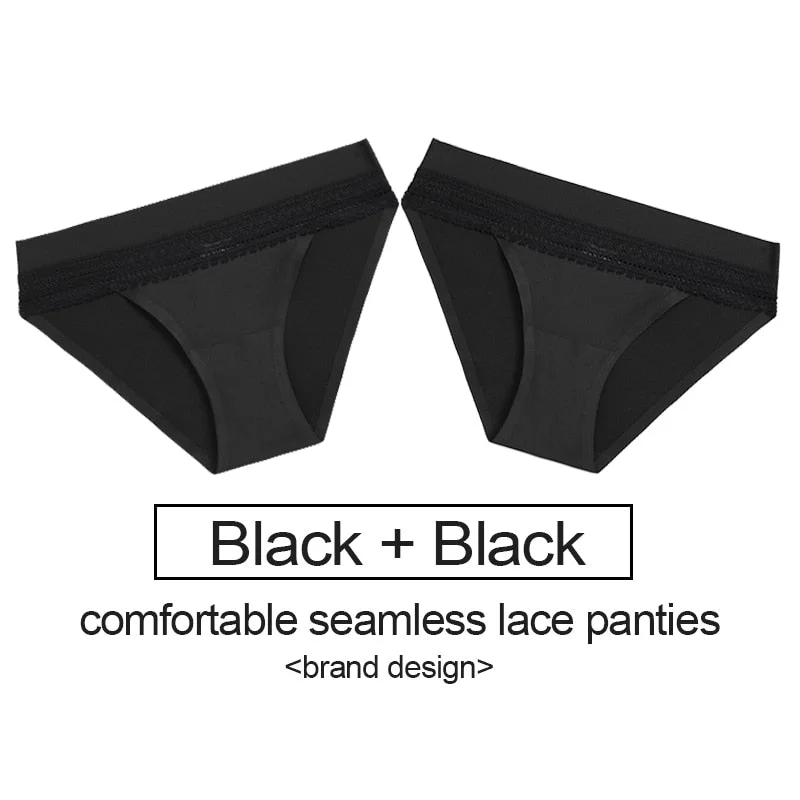2PCS/Set Lace Panties Women's Underwear Female Lingerie Seamless Panties Underpants Sexy Briefs Intimates Woman Girls Pantys