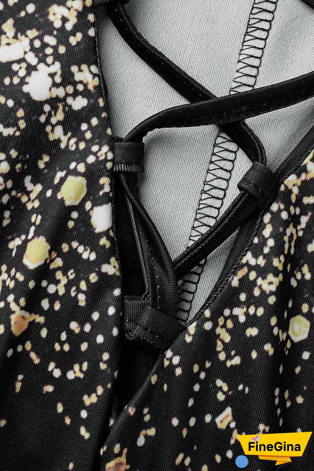 Apricot Sexy Casual Print Bandage Printing V Neck Wrapped Skirt Dresses