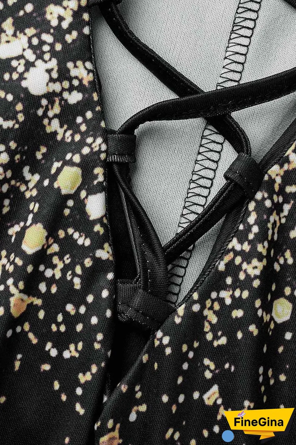 Apricot Sexy Casual Print Bandage Printing V Neck Wrapped Skirt Dresses