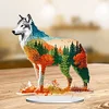 DIY Forest Wolf Diamond Painting Acrylic Desktop Ornaments