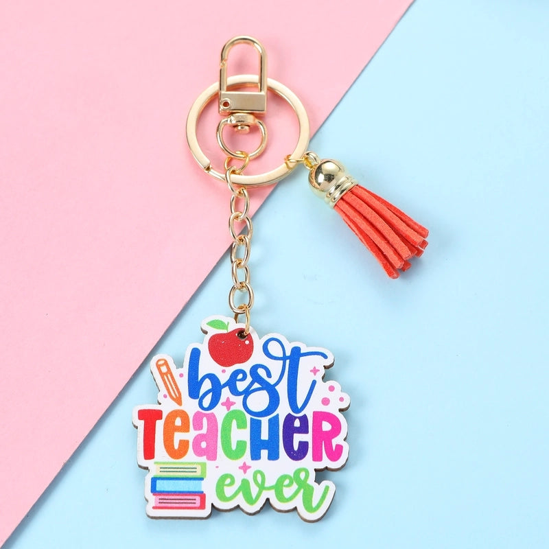 Cute Minimalist Letter Alloy Asymmetrical Keychain