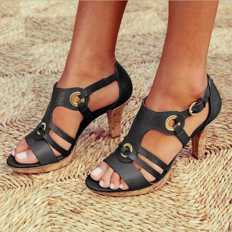 New Style Elegant Strap Sandals Women 2020 Sandals Female Bohemian Style Summer Fashion High Heels Women's Shoes Footwea