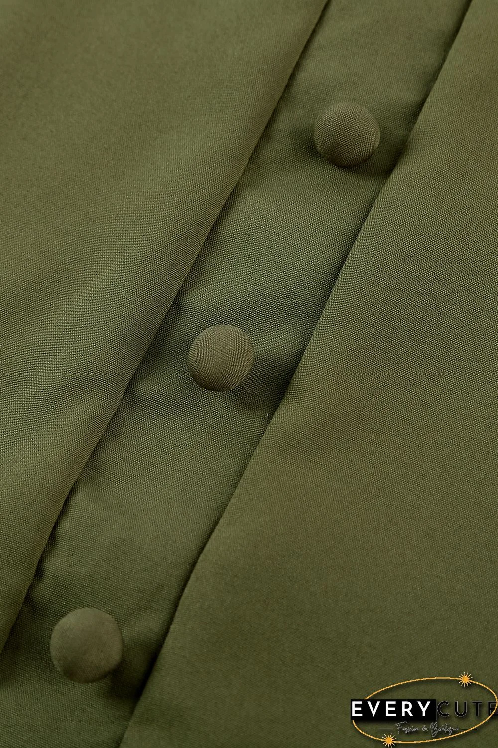 Green Spaghetti Straps Buttoned V Neck Vest