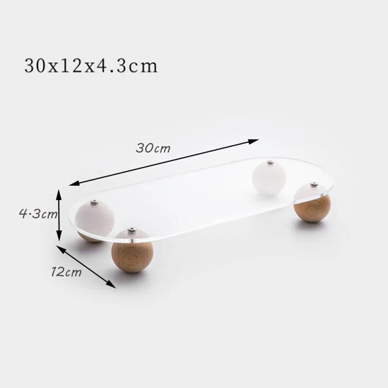 athvotar Storage Tray Home Decor Clear Decorative Tray Candlestick Stand Table Aromatherapy Display Stand Modern Organizer