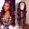 Burgundy Color Body Wave Wigs For Black Women