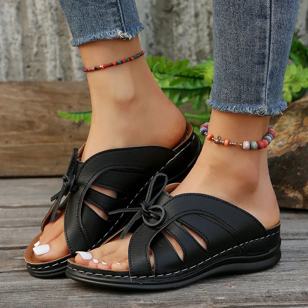 Breakj Breakj Slopes And Slippers Summer New Bow Fish Mouth Cold Slippers Rocking Line Beach Cool Slippers