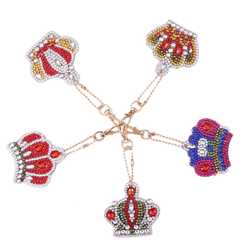 

5pcs Crowns-DIY Creative Diamond Keychain, 501 Original