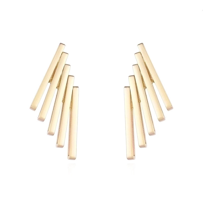 Fashion Waves Plating 304 Stainless Steel No Inlaid 18K Gold Plated Earrings Ear Studs