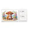 Yak Diamond Art Monthly Flip Tabletop Calendar January 2027 - December 2028 Small Desktop Calendar Planner 24 Months for Living Room Bedroom Office Desk Gift Giving