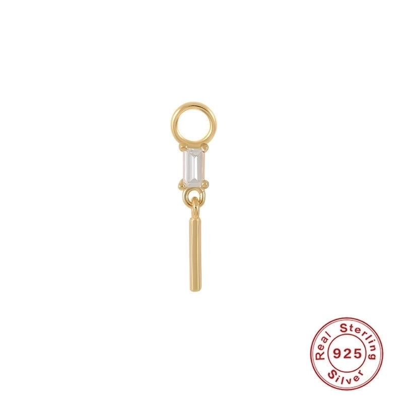 1 Piece 10mmKS115067-Z Sterling Silver Zircon Geometric Pendant Jewelry Accessories