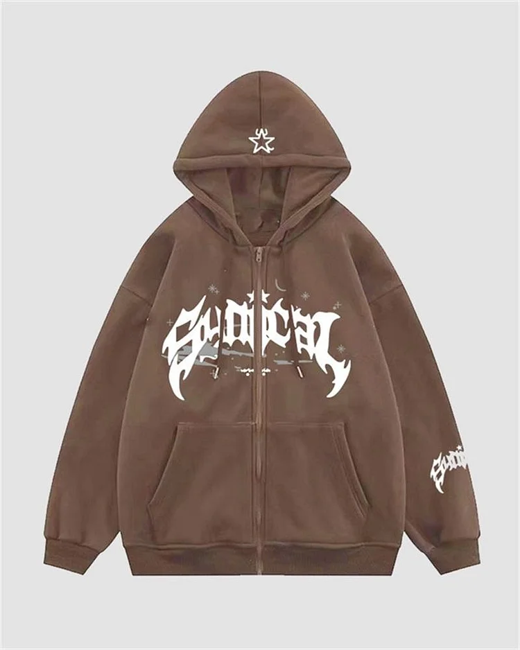 トップス gothic letter waffle hooded sweat Gothic Letter Print Hoodie